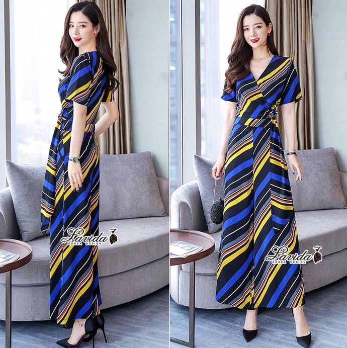 เสื้อ+กางเกง เซตนี้มาในลายเส้นโทนสีสดใส