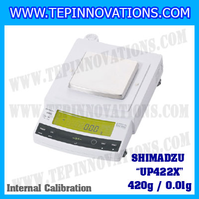 เครื่องชั่งดิจิตอล ทศนิยม 2 ตำแหน่ง รุ่น UP422X พิกัด420gx0.01g เครื่องชั่งละเอียดสูง420g เครื่องชั่งน้ำหนัก420g ตาชั่ง420กรัม พิกัดน้ำหนัก 420g ความละเอียด 0.01g ยี่ห้อ SHIMADZU รุ่น UP422X