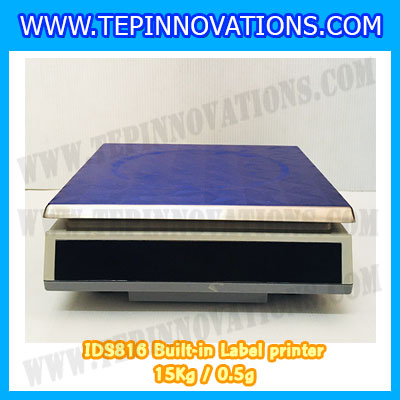 เครื่องชั่งน้ำหนักดิจิตอล พิกัดน้ำหนัก 15kg ยี่ห้อ SDS รุ่น IDS816 ค่าละเอียด 0.5g Built-in Label printer