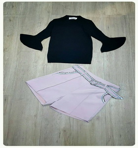 ชุดเซ็ทเสื้อ+กางเกง+เข็มขัด