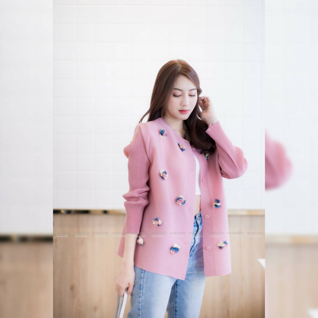 เสื้อคลุมพรีทสีPink (ชมพู)