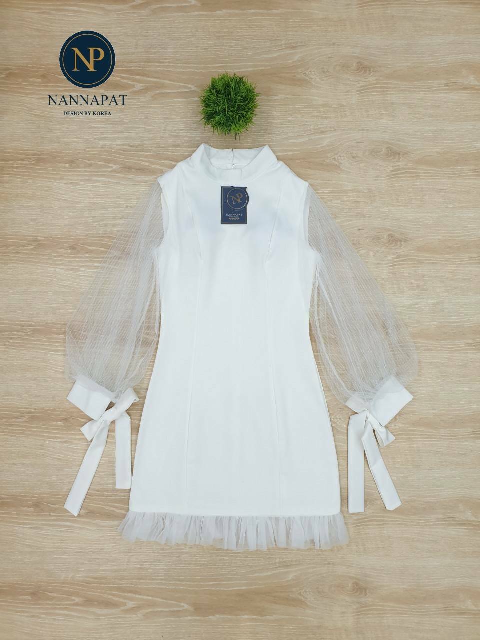 ซิปหลังแขนผ้าใยไหวยาวพองใหญ่