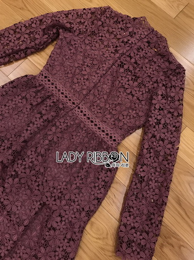 Lace Dress เดรสผ้าลูกไม้สีชมพูฟูเชีย