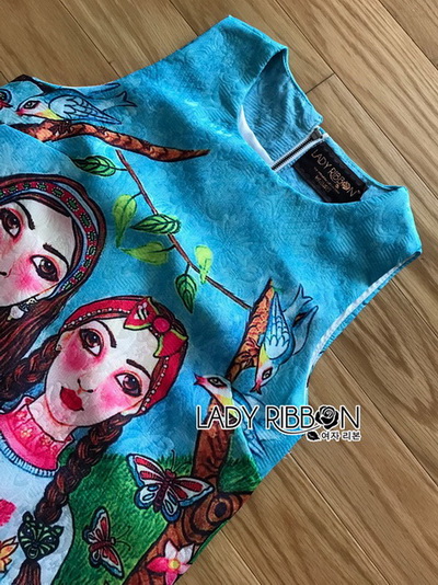 Dress เดรสผ้าโบรเคดพิมพ์ลายสีสดใสสไตล์ซัมเมอร์