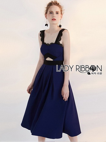 Rosie Sexy Chic Cut-Out Electric Blue Dress