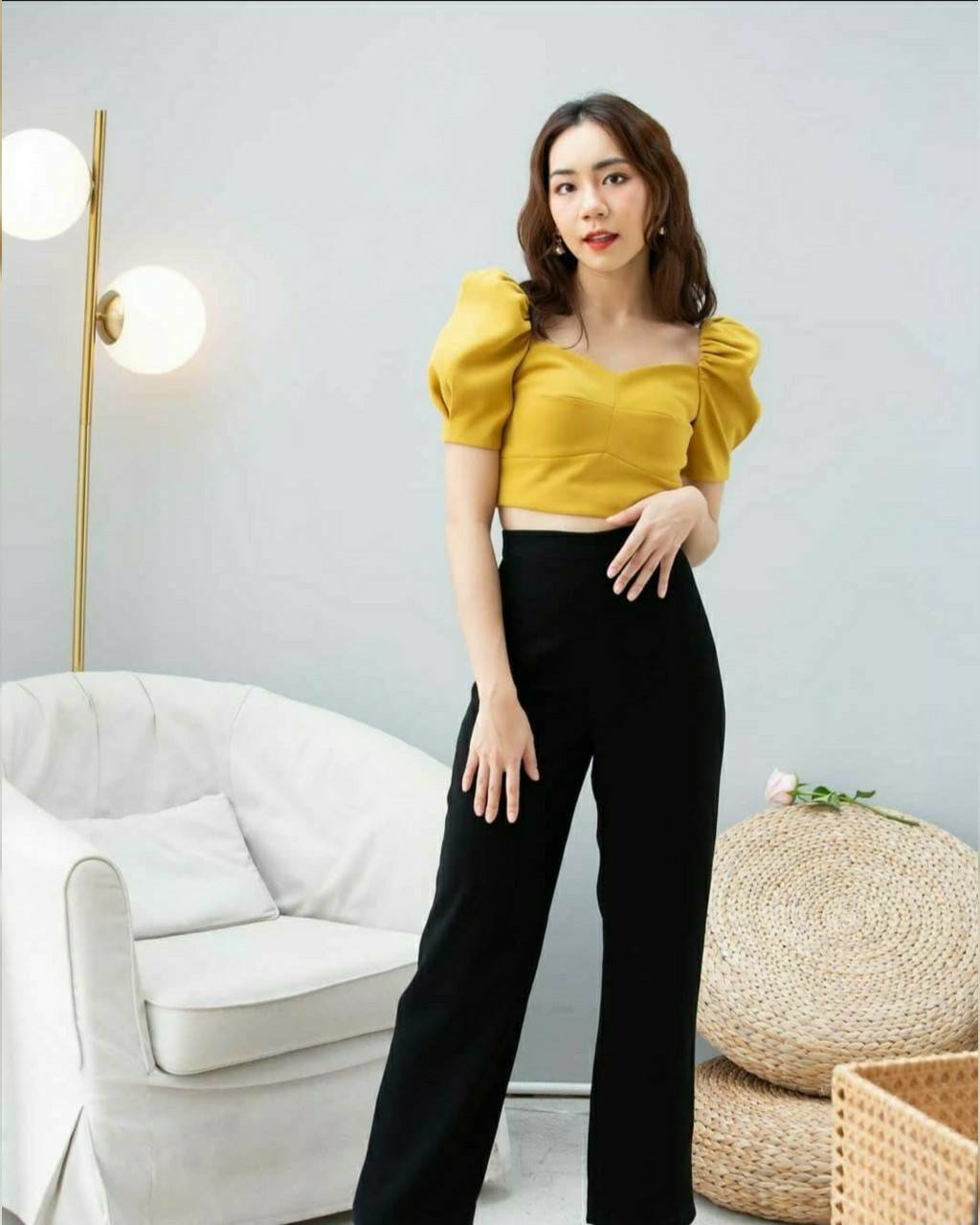 เซทเสื้อกางเกงสีเหลือง