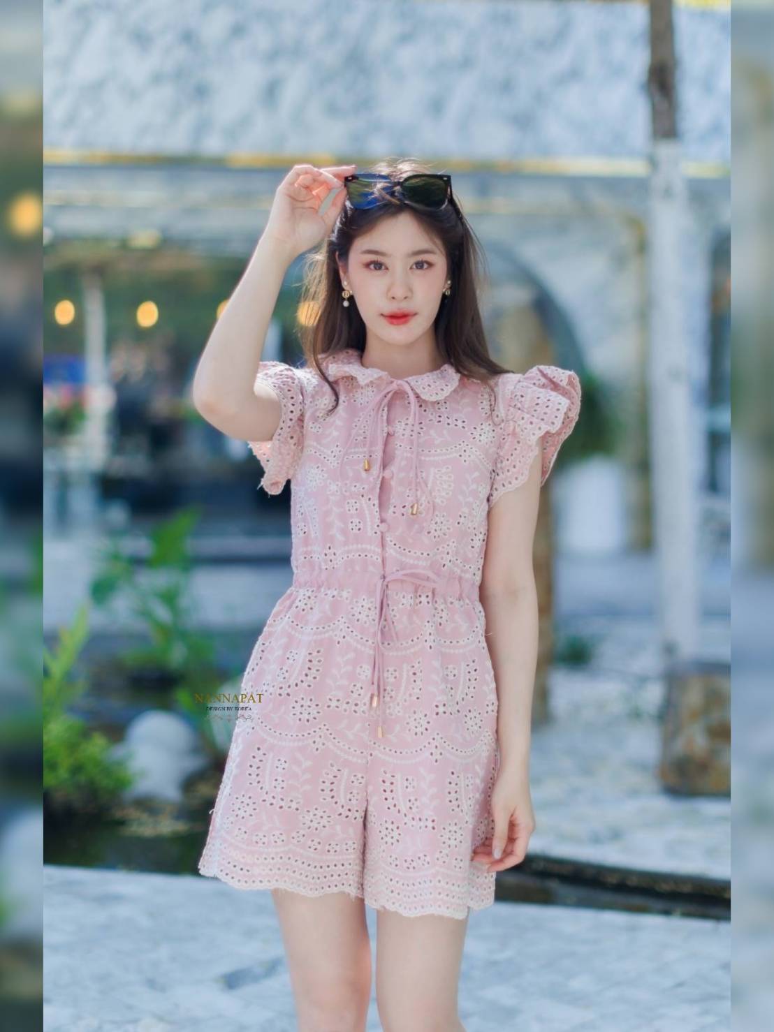 เพลสูทกระดุมหน้า เชือกรูดเอว