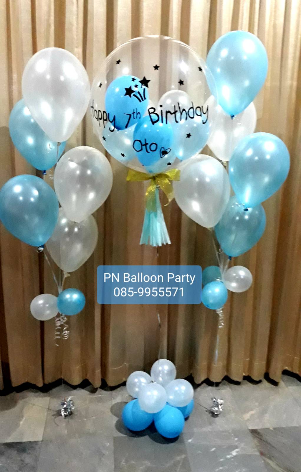 SET ช่อลูกโป่งบับเบิ้ลญี่ปุ่น พร้อมข้อความ+พู่ Bubble Balloons Colorful