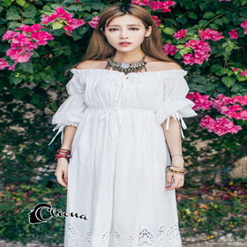 ชุดเดรสยาวโบว์หลัง