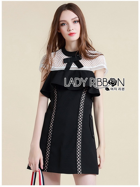 Dress Lady Ribbon เดรสผ้าเครปสีดำ