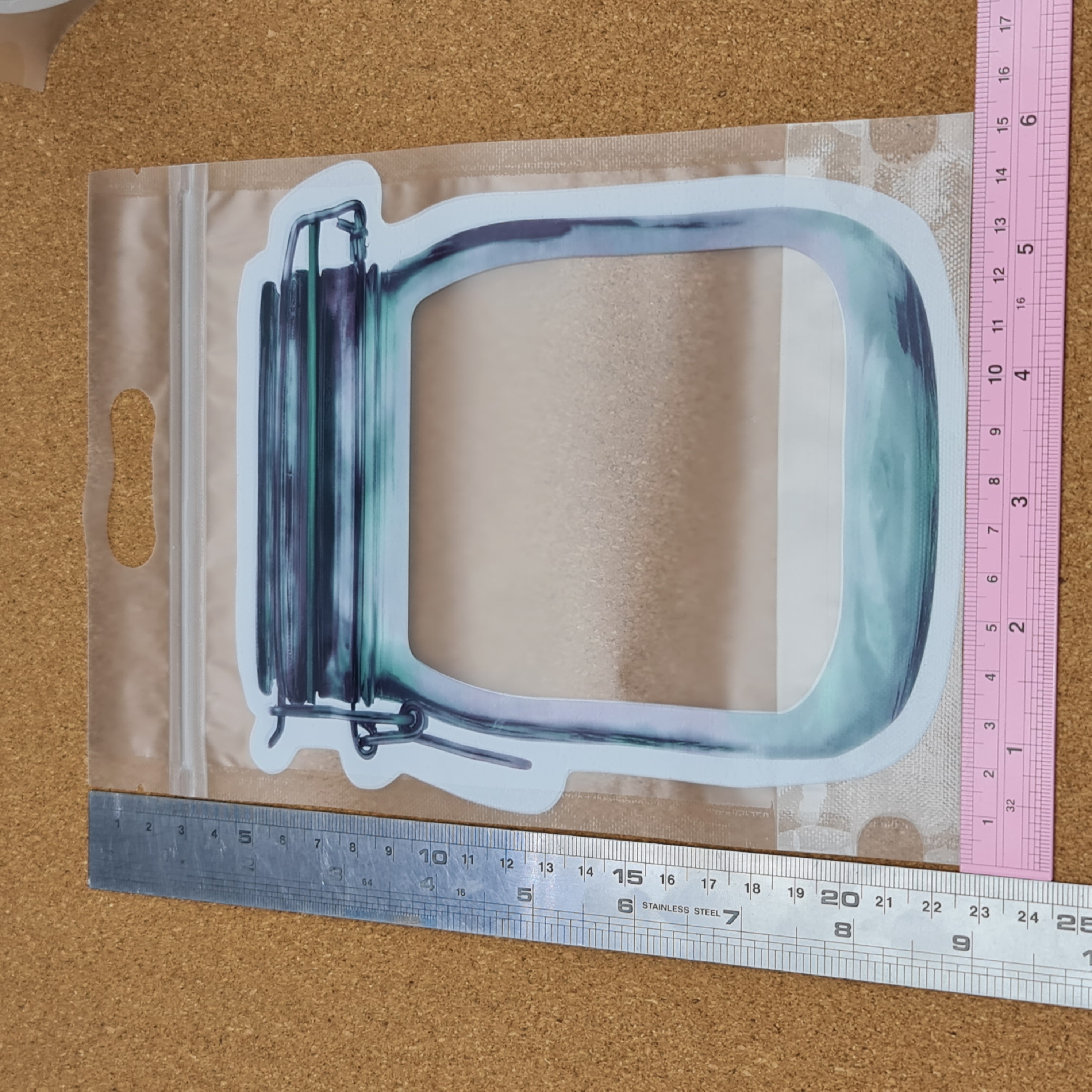 ถุงซิป มีหูหิ้ว ตั้งได้ ขวดขุ่นขอบขาว ขนาด15×22.5+ก้นถุง5.5cm. 50ใบ/แพ็ค 20ใบ/แพ็ค พลาสติก เบเกอรี่ j12