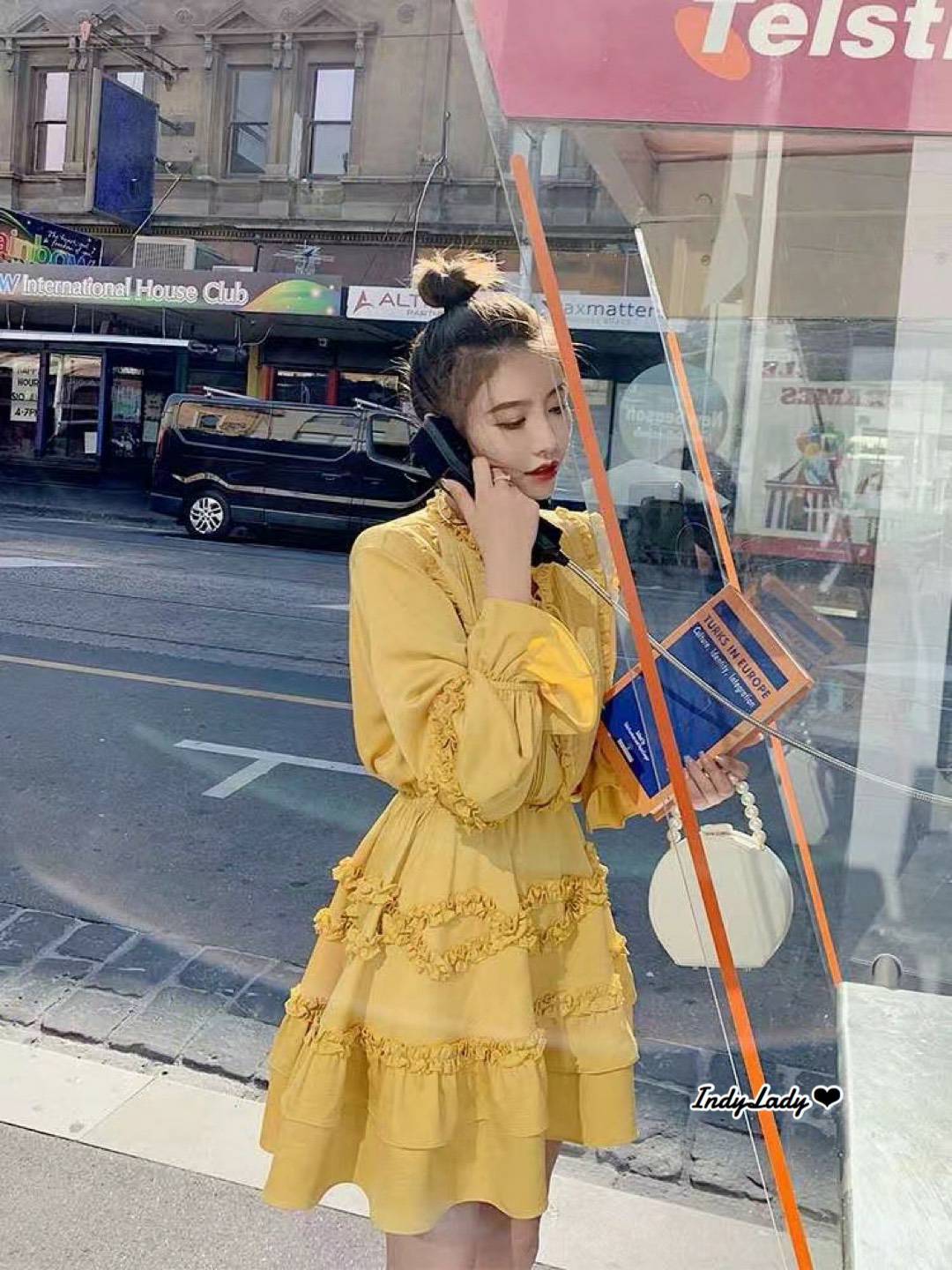 มินิเดรส แต่งชายระบาย