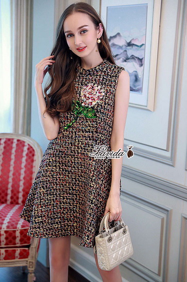 ผ้าชาแนวปักคลิสตัลอกเสื้อระยิบ