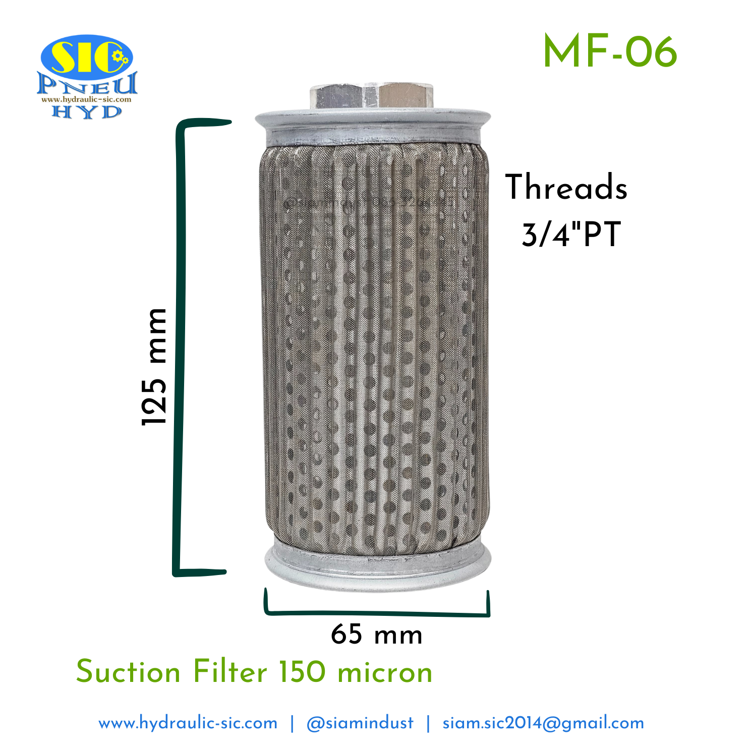 กรองไฮดรอลิค MF-04,MF-06,MF-08,MF-10,MF-12,MF-16 กรองขาดูด Suction Filter : POKE