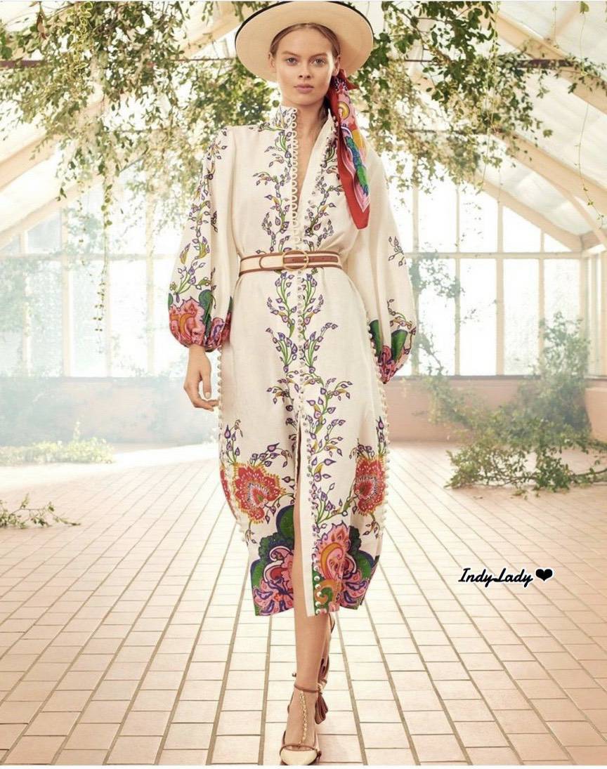 Maxi Dress กระดุมหน้า แขนยาว