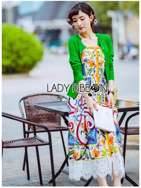Lady Ribbon เดรสพิมพ์ลายสีสดใส
