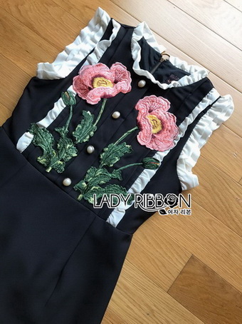 Lady Gloria Rosa Black Dress