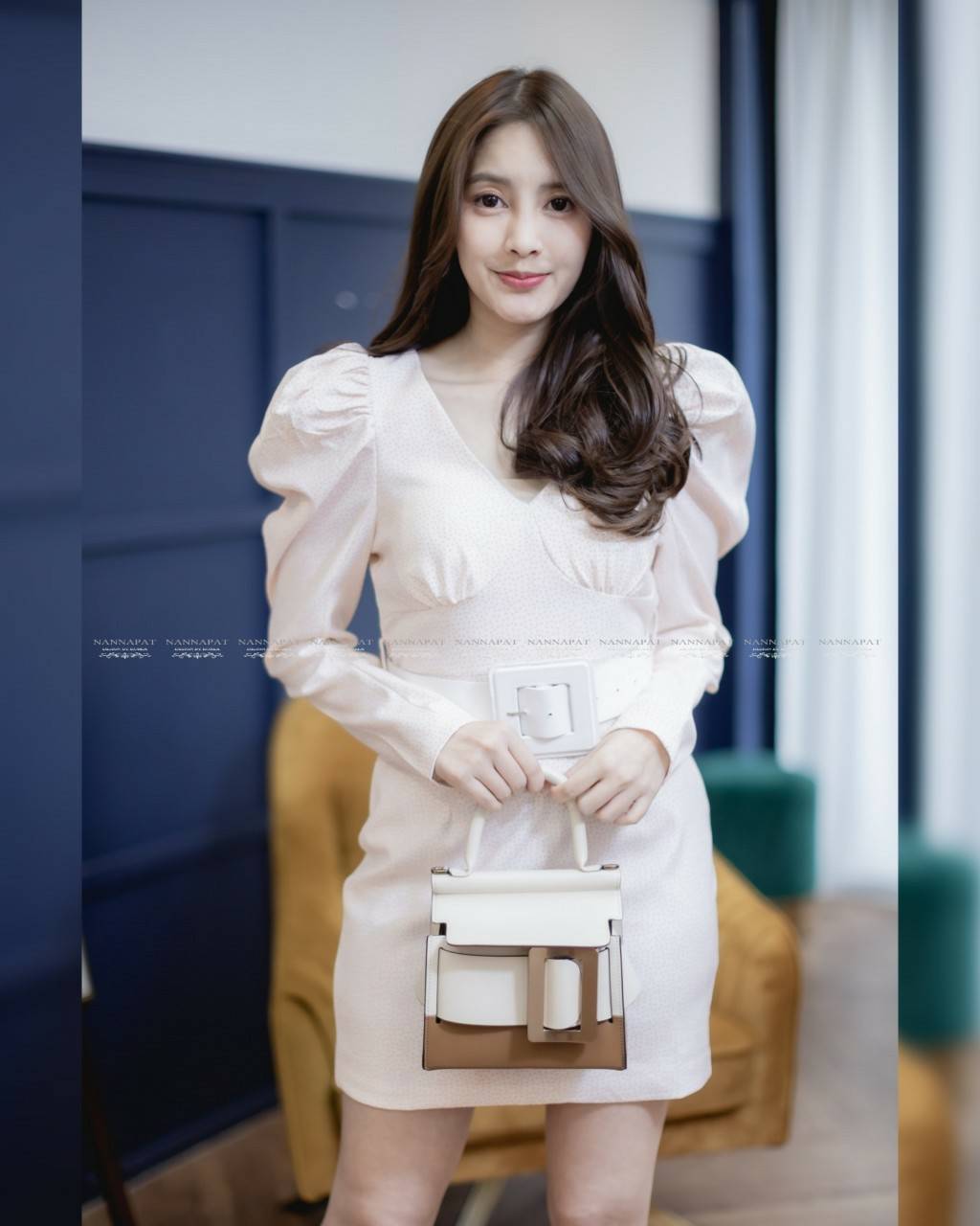 ชุดเดรสสวยใหล่พอง