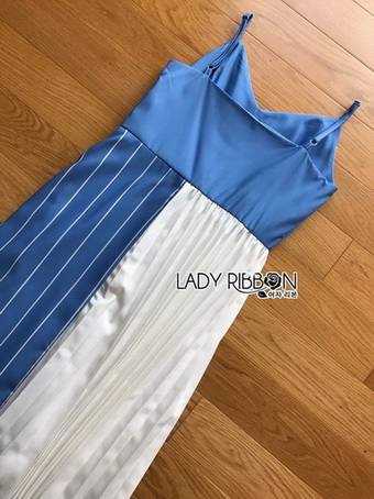 Two-Tone Striped Twisted Lady Ribbon Dress