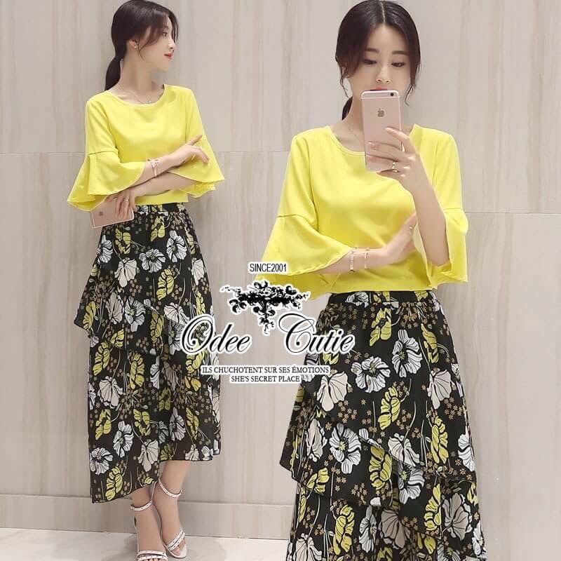 Lady Ribbon Online OC 08060616 ♔Simply shirt with floral skirt♔