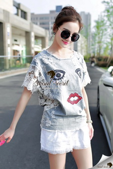 SS16010916 Seoul Secret Say's... Chic Denim Chill Dresss Material : เนื้อผ้ายีนเดนิมผสมคอตตอน
