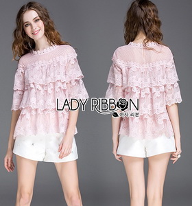 Lady Ribbon Lady Leslie Sweet Vintage Layered Lace Blouse