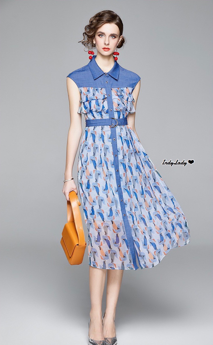Dress แขนกุด คอปก
