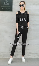 ชุดวอร์มผ้ายืดเสื้อกางเกง