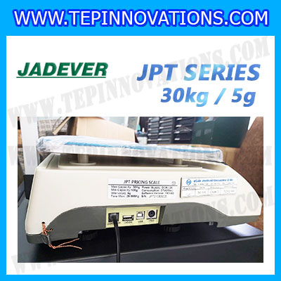 เครื่องชั่งดิจิตอล30กิโลกรัมมีปริ้น ยี่ห้อ JADEVER รุ่น JPT Series ความละเอียด0.005kg (ผ่านตรวจรับรองจากสำนักงานกลางชั่งตวงวัด)