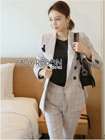 เซ็ตสูทและกางเกงผ้าวูลทอลายสก็อต