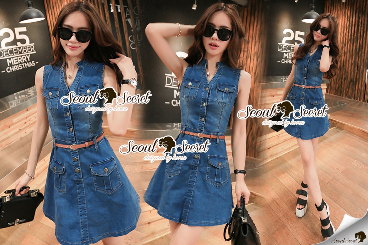 Seoul secret Seoul Secret Say's... Bohe Stickly Denim Dress