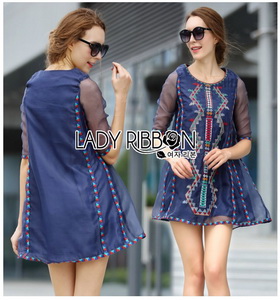 Lady Ribbon Lady Margherita Mixed Tribal Embroidered Cotton
