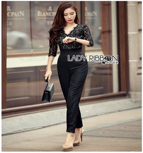 Lady Ribbon Jumpsuit จัมป์สูทสีดำสุดหรู