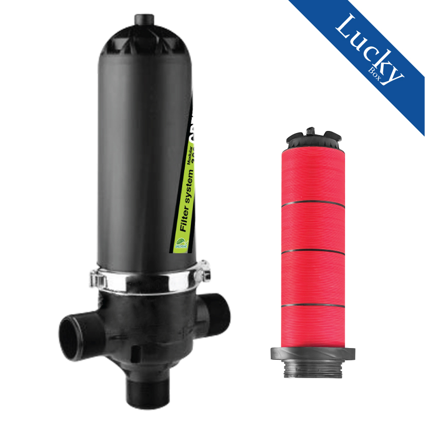 กรองน้ำเกษตรชนิดแผ่นดิสก์ ขนาด 3 นิ้ว กระบอกทึบ แรงดันสูงสุด 8 บาร์ แบบยาว GREENSAVE-3 (L)