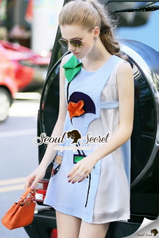 Lady Ribbon Online ขายส่งเสื้อผ้าออนไลน์ เสื้อผ้า Seoul Secret SS08040816 Seoul Secret Say's ....Chic Prada Blue Dress
