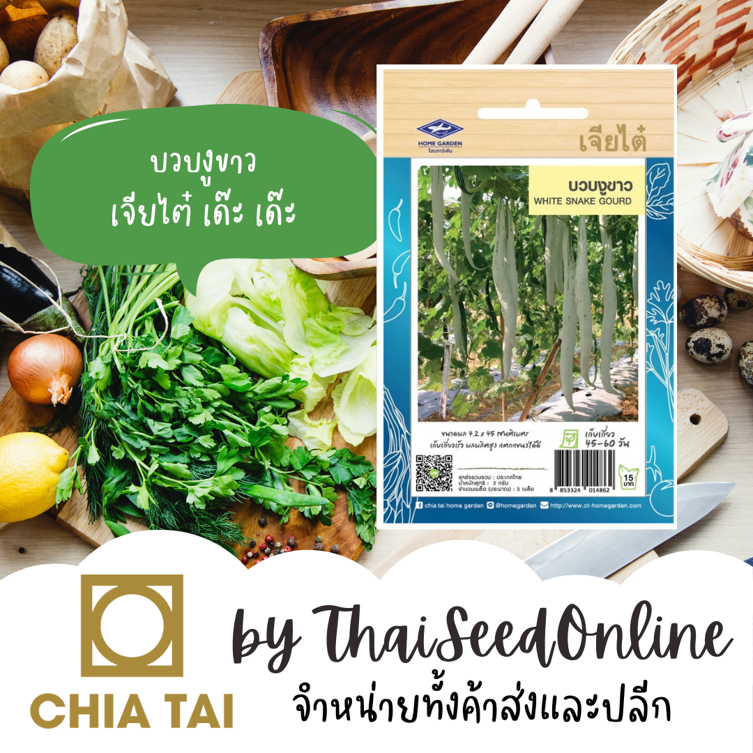 CTOP เมล็ดพันธุ์ บวบงูสีขาว โงวเง้วขาว ตราเจียไต๋ Snake Gourd
