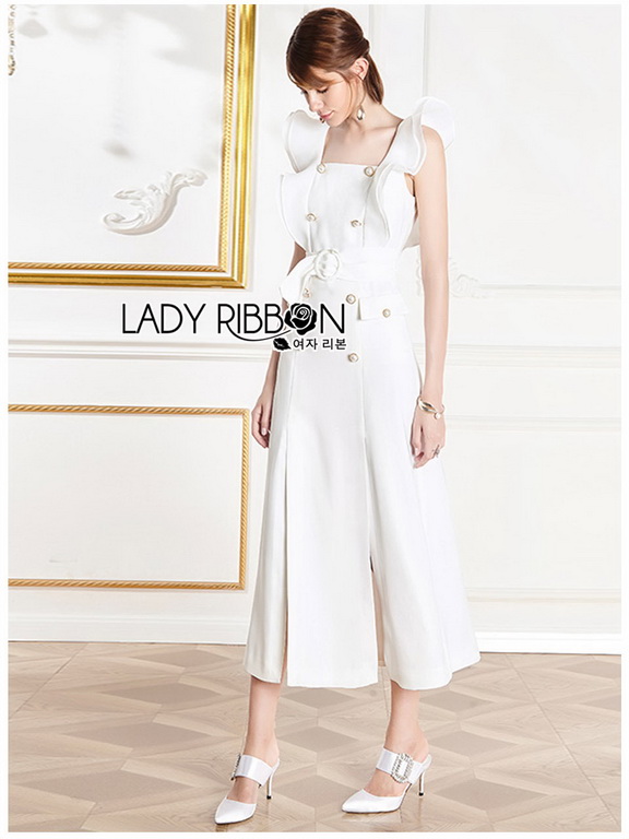 Dress Lady Ribbon ขายเดรสแขนระบาย