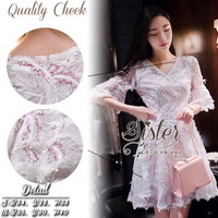 ST03310716 🍀สินค้าพร้อมส่ง🍀 한국에 의해 설계된 2sister made, White Sparkling Gorgeous Lovely Korea Dress