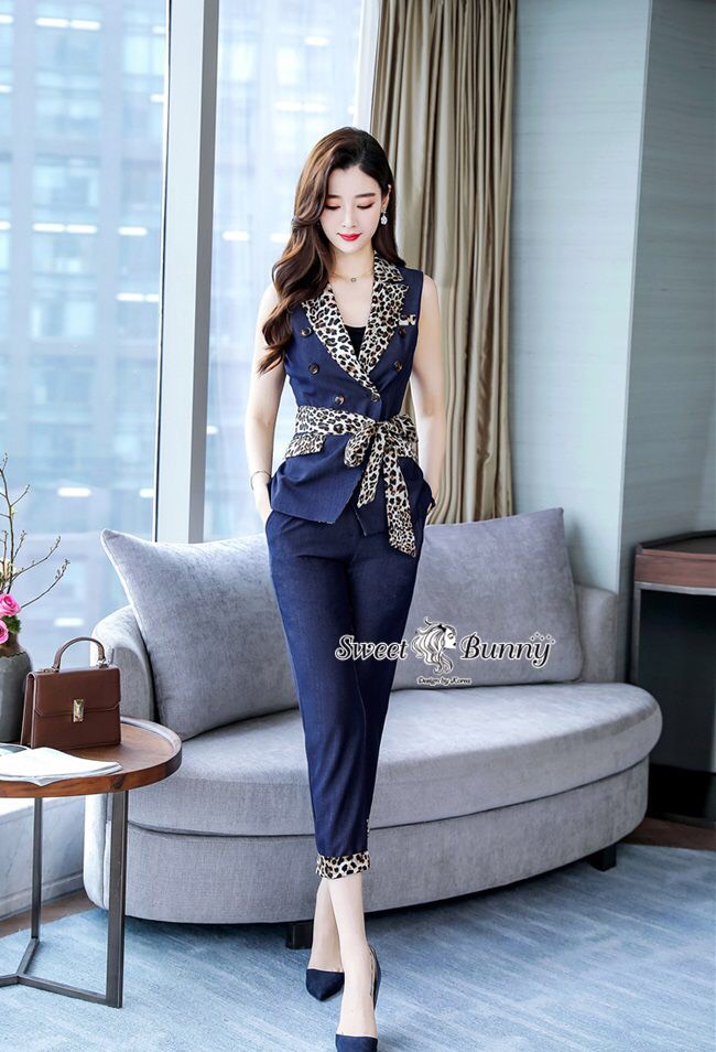 เสิ้อสูทแขนกุด กระดุมหน้าสวมใส่ง่าย