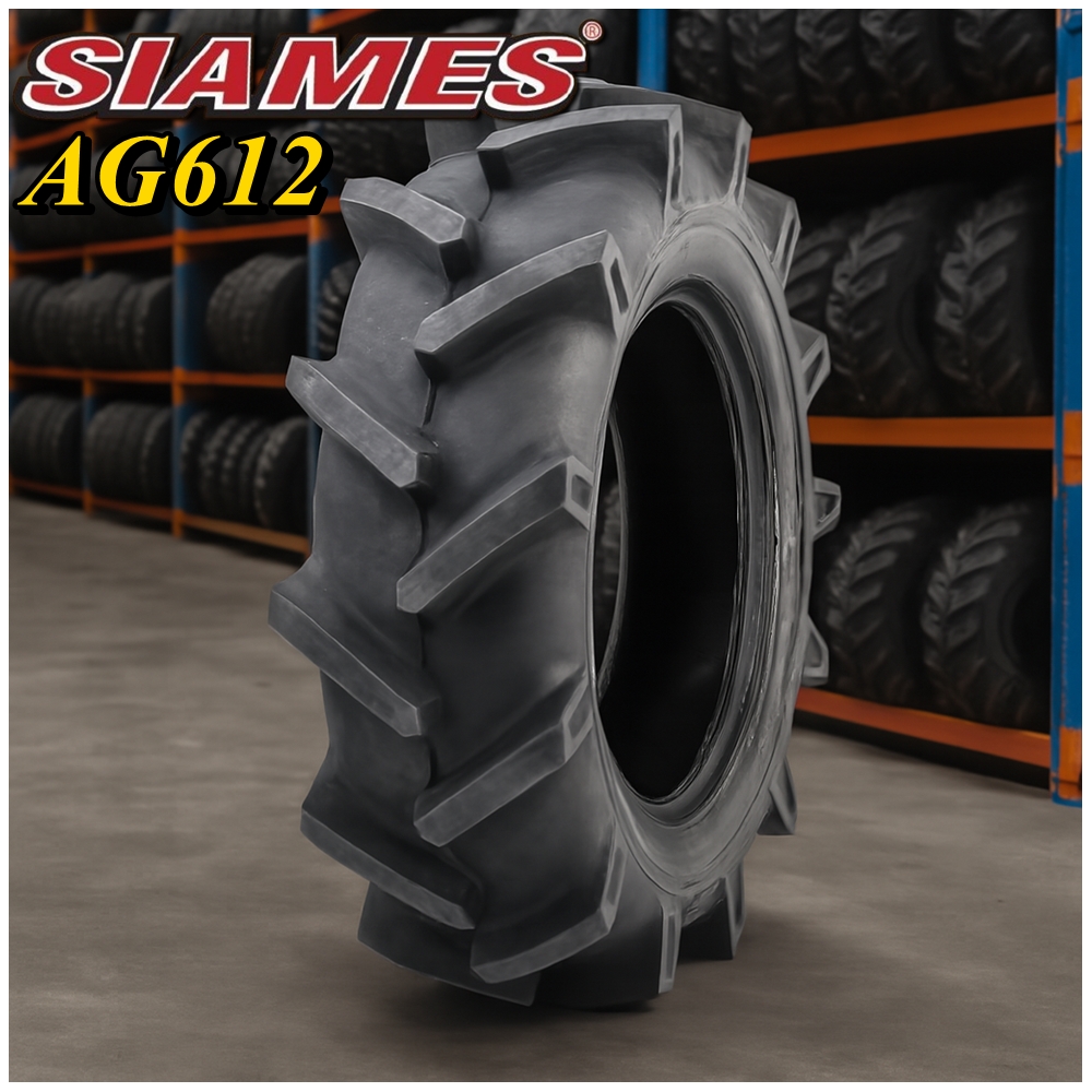 ยางรถไถ ขนาด 6-12 รุ่น AG612 (ก้างปลา) ชนิด TT 4PR ยี่ห้อ SIAMES