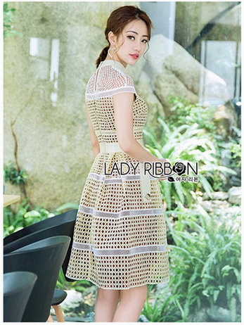 Lady Linda Elegant Sweet Pastel Lace Dress