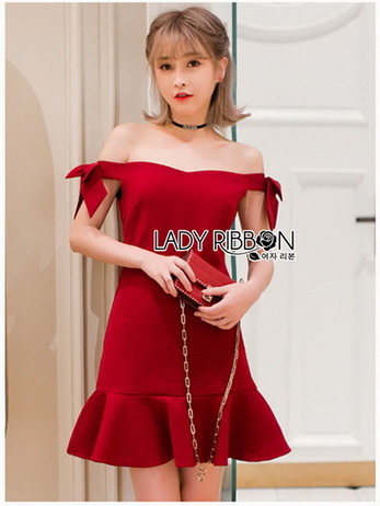 Color Ribbon Mini Peplum Dress
