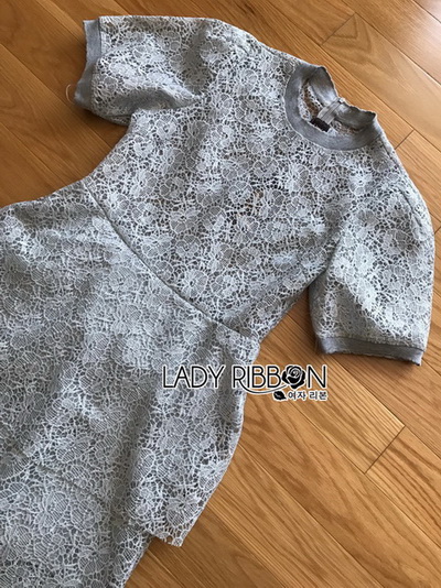 Lace Dress เดรสผ้าลูกไม้สีเทาอ่อน