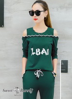 ชุดวอร์มผ้ายืดเสื้อกางเกง