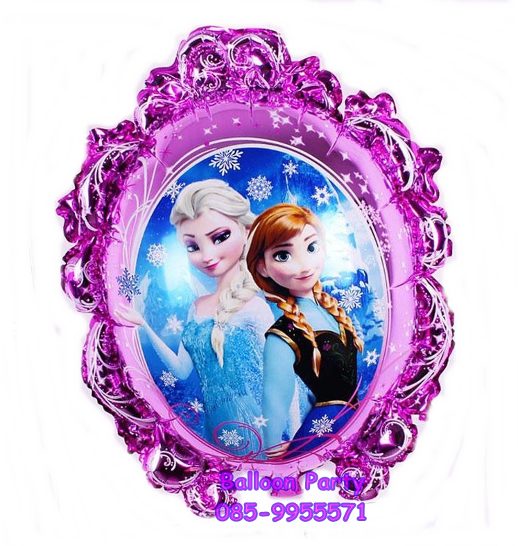 ลูกโป่งเจ้าหญิงเอลซ่า ทรงกระจก สีชมพู FROZEN Princess Foil Balloon