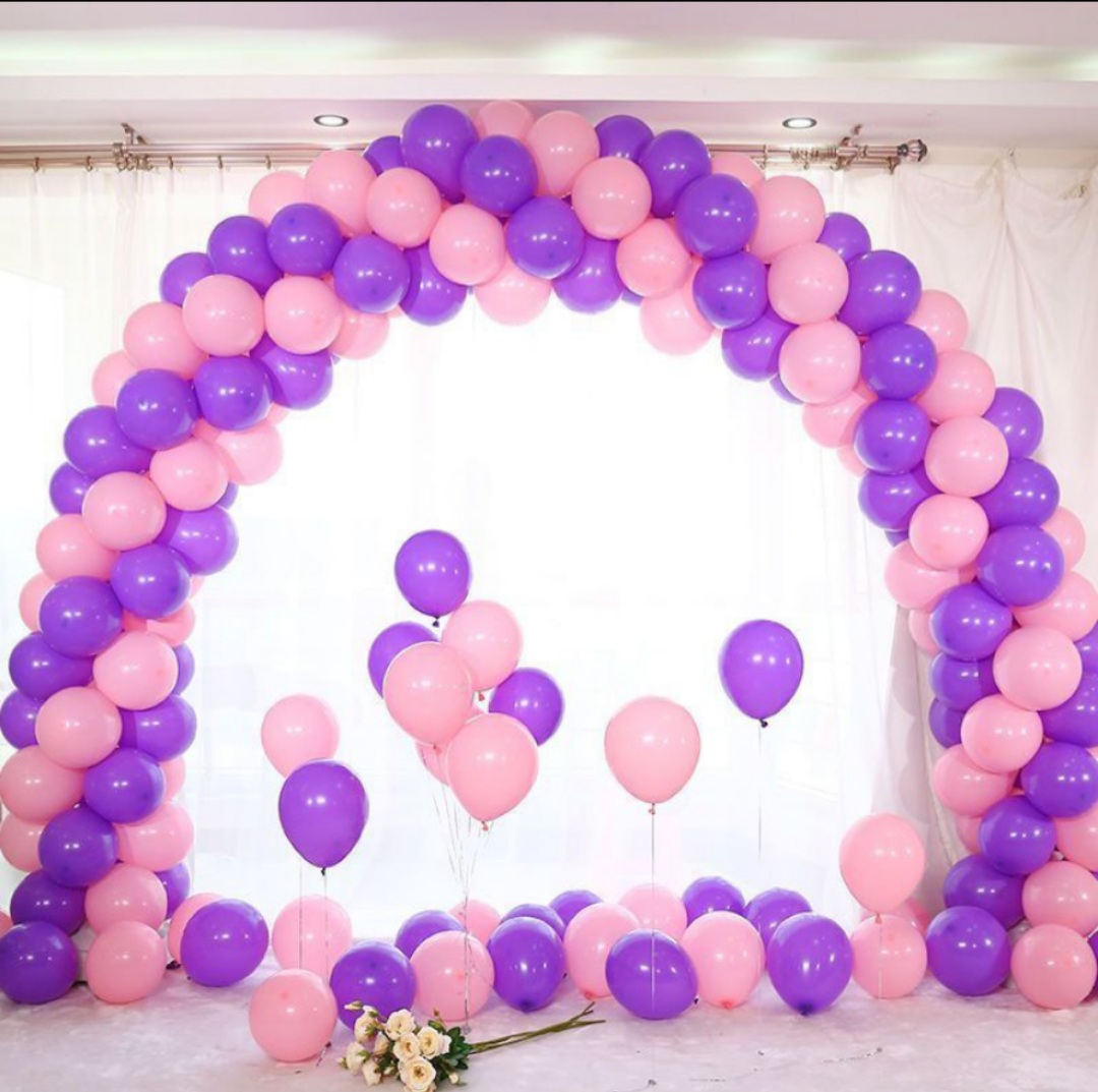 ซุ้มโค้งลูกโป่งลายเกลียว งานเปิดร้าน Balloons colum