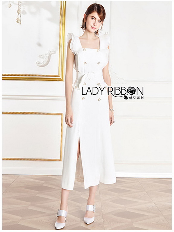 Dress Lady Ribbon ขายเดรสแขนระบาย