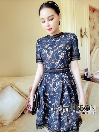 Chic Lady Ribbon Navy Blue