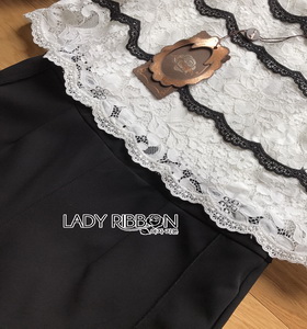 Lady Ribbon Black Crepe Playsuit ขายเพลย์สูท