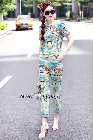 ชุดเซ็ทเสื้อ+กางเกงงานปัก